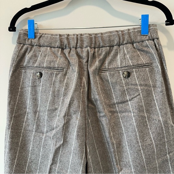 Suitsupply Wool Vitale Barberis Canonico Flannel Pinstriped Drawstring Pant Ames - Picture 8 of 16